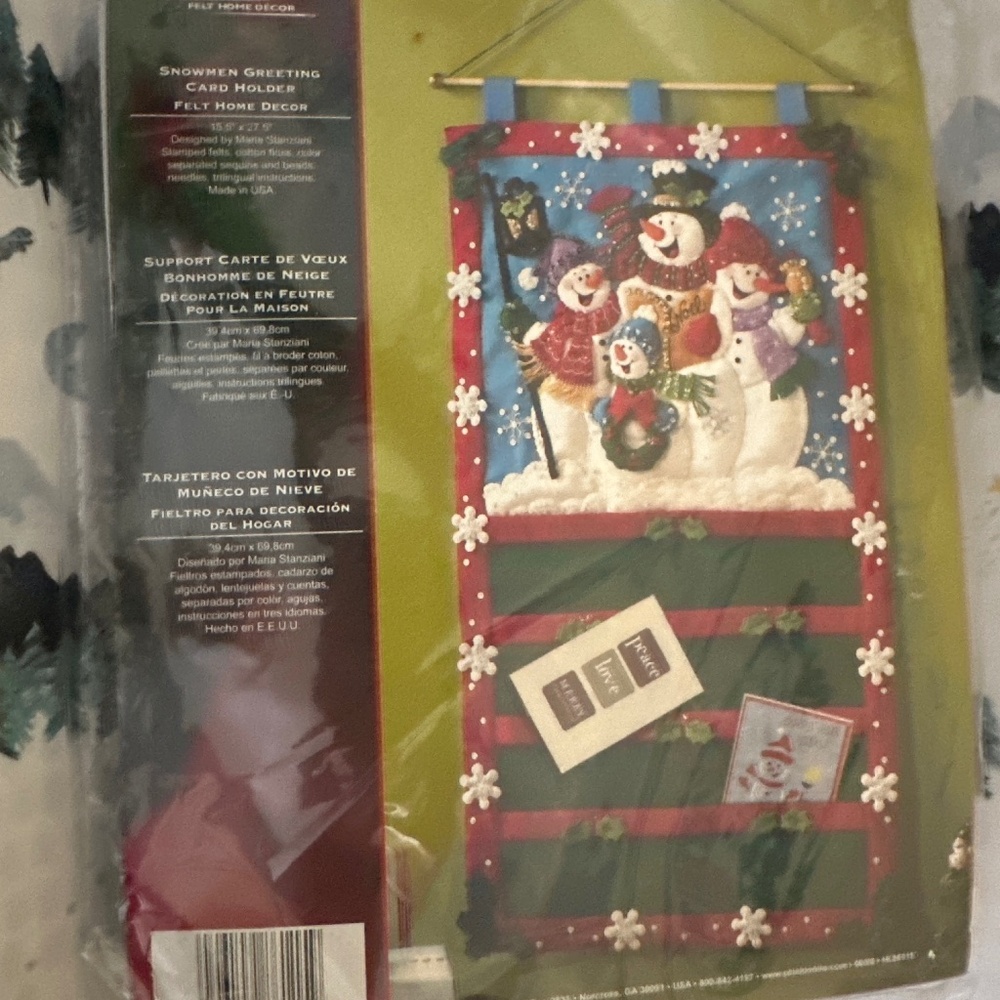 Bucilla Snowman Greeting card holder